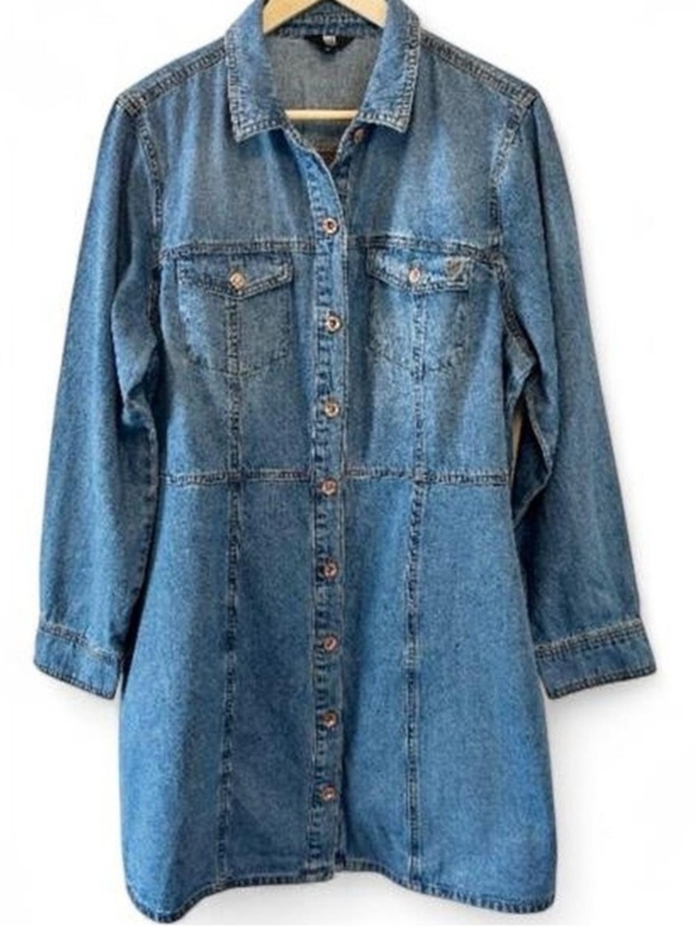 FRYE Medium Wash Denim Shirt Dress - Small